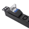 Qoltec 53999 Régua de tomadas PDU para rack de 19 polegadas, 1U, 8x IEC C13, 10 A, com disjuntor, 2 m
