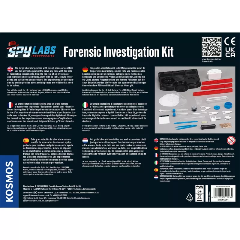 Spy Labs Incorporated Forensic Investigation Kit, conjuntos de detetive versão internacional