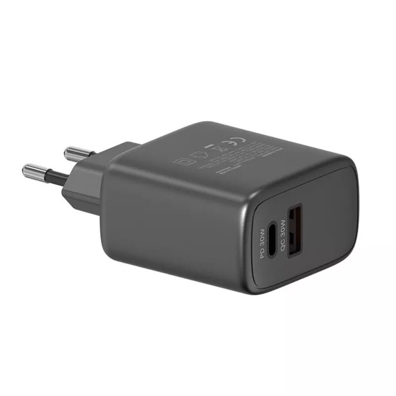 Carregador de parede SAVIO LA-06/B 30 W, USB-A + USB-C, Quick Charge, Power Delivery 3.0, preto