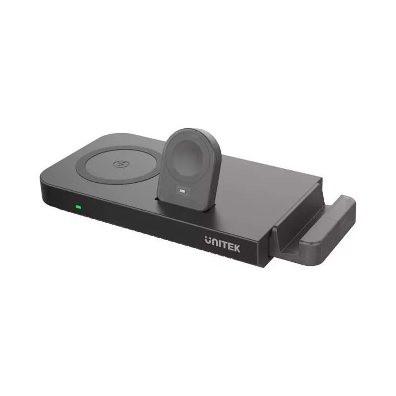 UNITEK MagMighty Combo 5 auscultadores smartphone smartwatch preto USB carregamento sem fios carregamento rápido