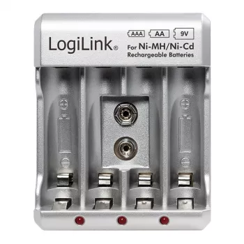 Carregador de pilhas para Ni-MH / Ni-Cd AA / AAA / 9V