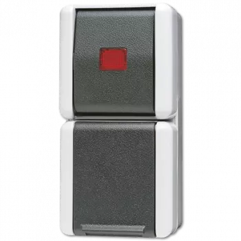 Interruptor basculante JUNG 876KOW preto vermelho branco