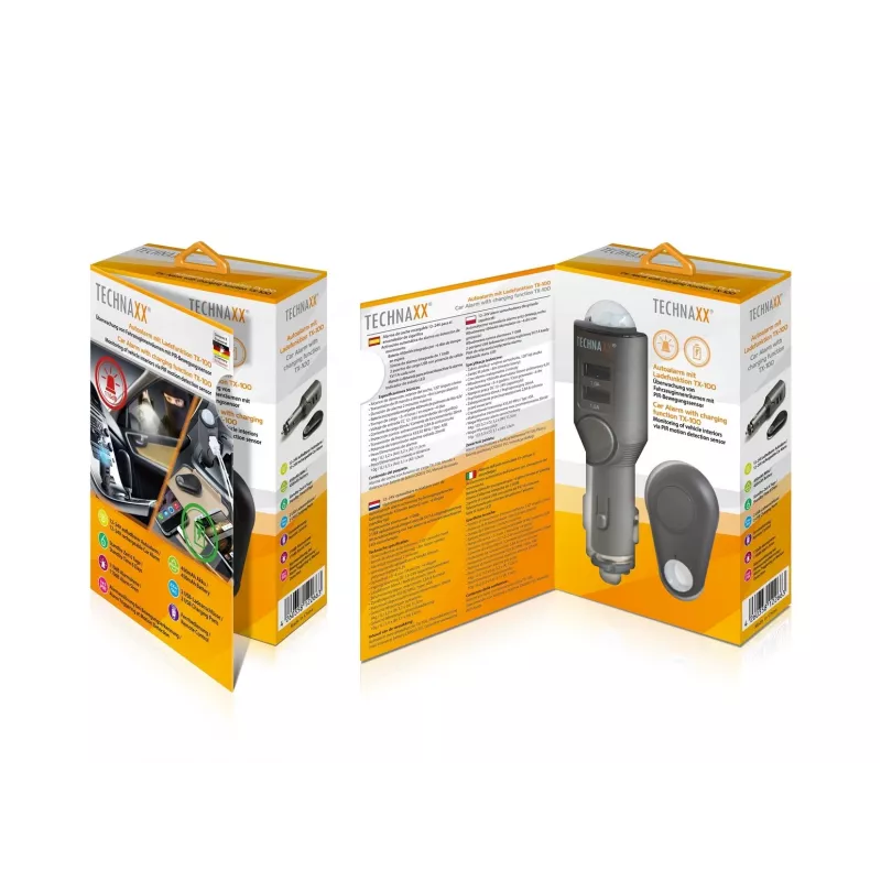 Carregador universal para dispositivos móveis Technaxx 4743 preto para isqueiro de automóvel