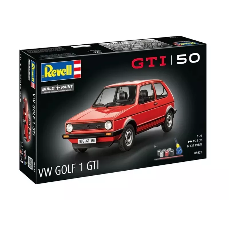 Modelo em plástico carro REVELL VW Golf1 GTI 50 Anos escala 1:24
