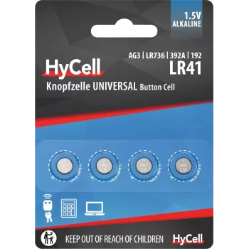 Ansmann HyCell 1516-0025 - Pilha - LR41 - Alcalina - 1,5 V - 4 unidades - Prateado