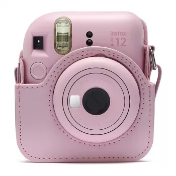 Bolsa compacta Fujifilm 4177084 rosa para Instax Mini 12 com alça de ombro