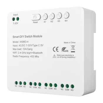 Módulo de interruptor inteligente Avatto DIY WSMD-4 32V — módulo de controlo de 4 canais 32V para projetos DIY