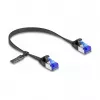 Cabo de rede DeLOCK RJ45 cabo patch plano ficha macho para ficha macho Cat.6A 0,25 m preto