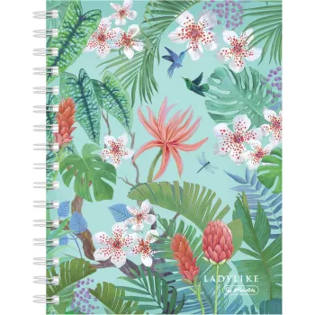 Caderno Herlitz Ladylike Jungle A5 100 folhas verde multicolor