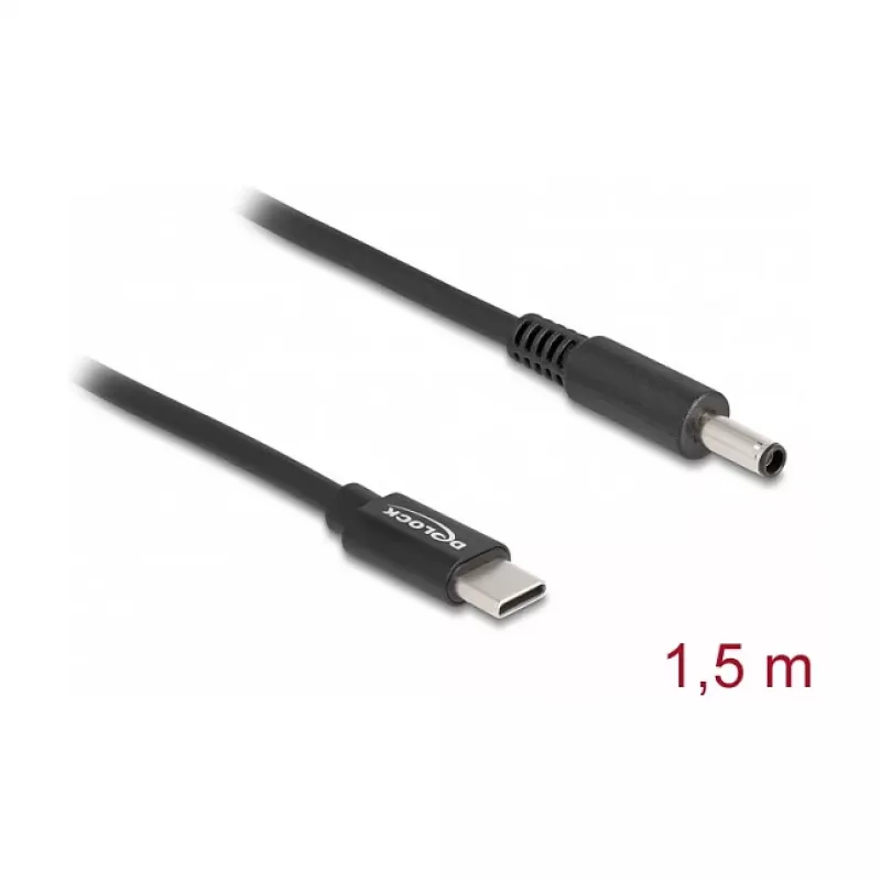 Cabo de carregamento para portátil DeLOCK USB Type-C macho para Dell 4.5 x 3.0 mm macho 1,5 m 20 V