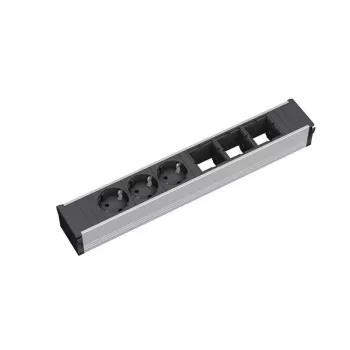 Extensão de energia Bachmann 912.006 3 tomadas AC preto prateado