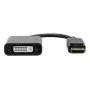 Adaptador DisplayPort para DVI Garbot 20 cm macho/fêmea preto, cabo de 20 cm, DisplayPort macho para DVI fêmea