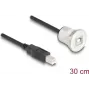 Cabo USB DeLOCK 88182 USB 2.0 0,3 m USB B preto prateado