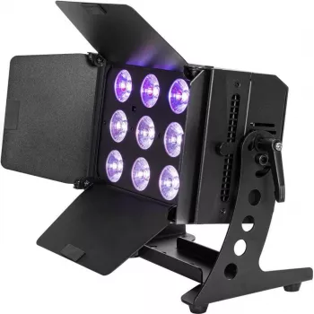 Luz LED PAR EUROLITE CLS-9 QCL RGB/WW 9x7W — washer de palco compacto com 9 x 7W LEDs RGB/WW