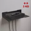 Prateleira de parede para descodificador MACLEAN MC-122, aço, preto, carga máx. 5 kg, distância entre furos 219 mm