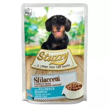 STUZZY Sfilaccetti com peixe branco - comida húmida para cães - 100 g