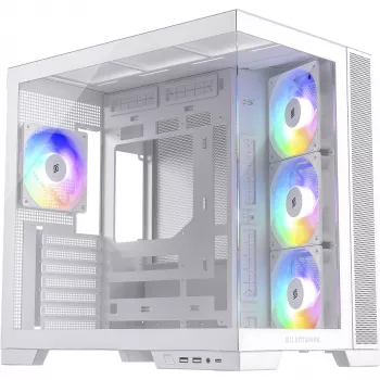 Caixa de PC Silentware View A-RGB White VIEWWHITE — Mid-Tower com iluminação A-RGB, versão branca