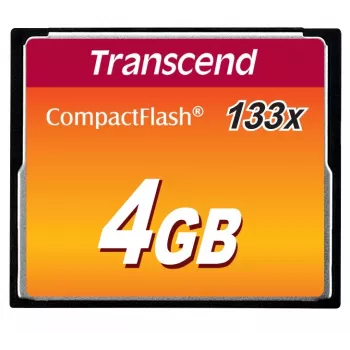 Cartão de memória flash Transcend 4GB CompactFlash 133x TS4GCF133