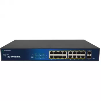 Switch PoE ALLNET 16+2P ALL-SG8418PM – 18 portas Gigabit, 16 portas PoE, 2 portas uplink