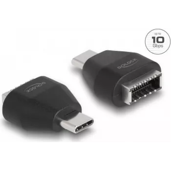 Adaptador DeLOCK USB Type-C macho para USB 10 Gbps Type-E Key A fêmea preto