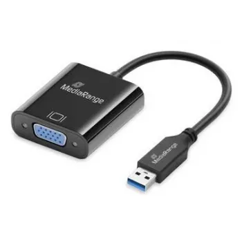 Adaptador de cabo de vídeo MediaRange MRCS230 0,2 m USB Type-A VGA D-Sub preto
