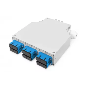 Caixa de parede em fibra ótica DIGITUS DN-963890, OS2, adaptador SC com pigtail de 2 m, aço, azul/cinzento