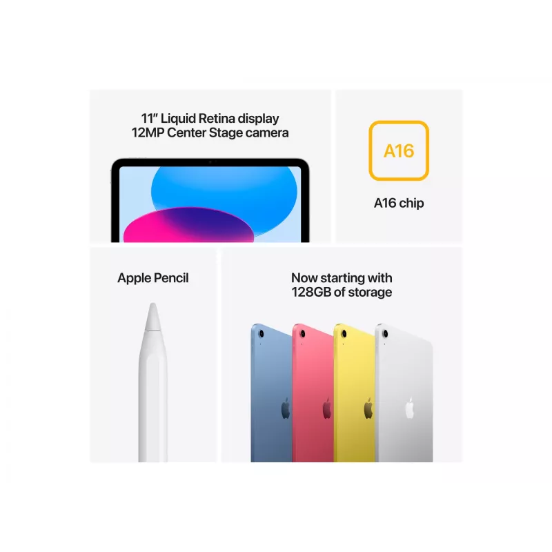 Tablet Apple iPad 5G LTE-TDD & LTE-FDD 11 polegadas A16 128 GB iPadOS 18