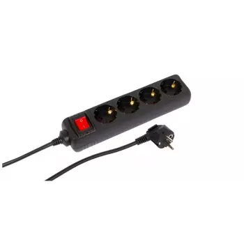 Cabo de extensão Microconnect MC-GRU00415BS 1,5 m 4 tomadas interior preto