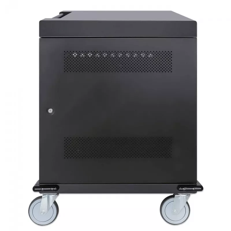 Carrinho/armário de carregamento para portáteis Manhattan com adaptador AC (UE) 32 compartimentos, instale o adaptador AC (cabo de alimentação) do dispositivo no dispositivo, adequado para TODOS os portáteis (até 15,6 polegadas), iPads, MacBooks, Chromebooks, outros dispositivos USB-C, compartimentos 380 x 30 x 280 mm, armário, com fecho