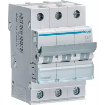Hager MCN310. Frequência de entrada CA: 50/60 Hz, corrente nominal de saída: 10 A. Largura: 52,5 mm, profundidade: 70 mm, altura: 83 mm (MCN310)