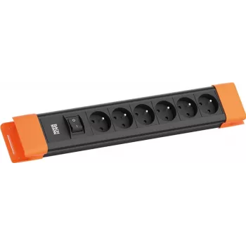 Bachmann CONNECTUS 6xUTE 1x interruptor 2,0 m CEE7/7 preto/laranja (BM005937)