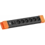 Bachmann CONNECTUS 6xUTE 1x interruptor 2,0 m CEE7/7 preto/laranja (BM005937)