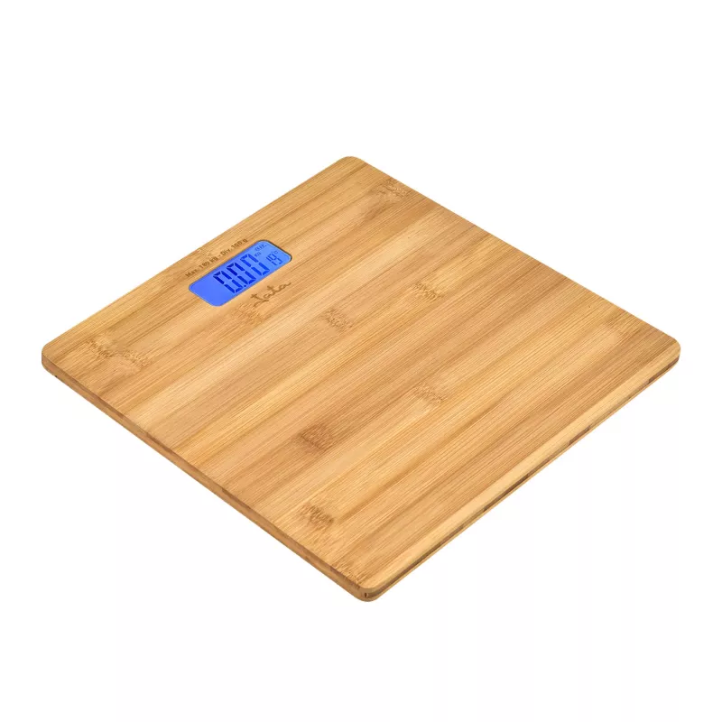 Jata HBAS1489 balança de casa de banho eletrónica, 180 kg, graduação de 100 g, plataforma de bambu prensado, ecrã LCD
