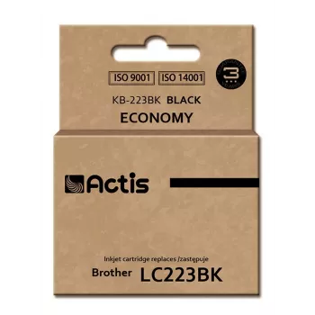 Tinteiro ACTIS KB-223BK compatível com Brother LC223BK, tinta pigmentada preta 16 ml, rendimento standard