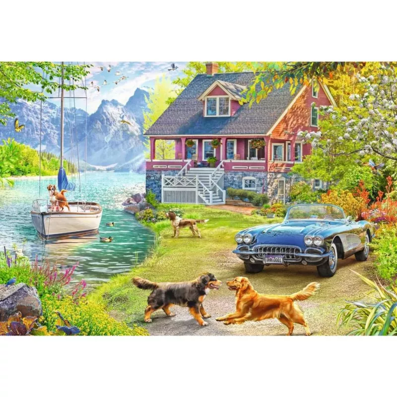 Puzzle Ravensburger Feel Well & Puzzle – Casa de verão no lago, 200 peças