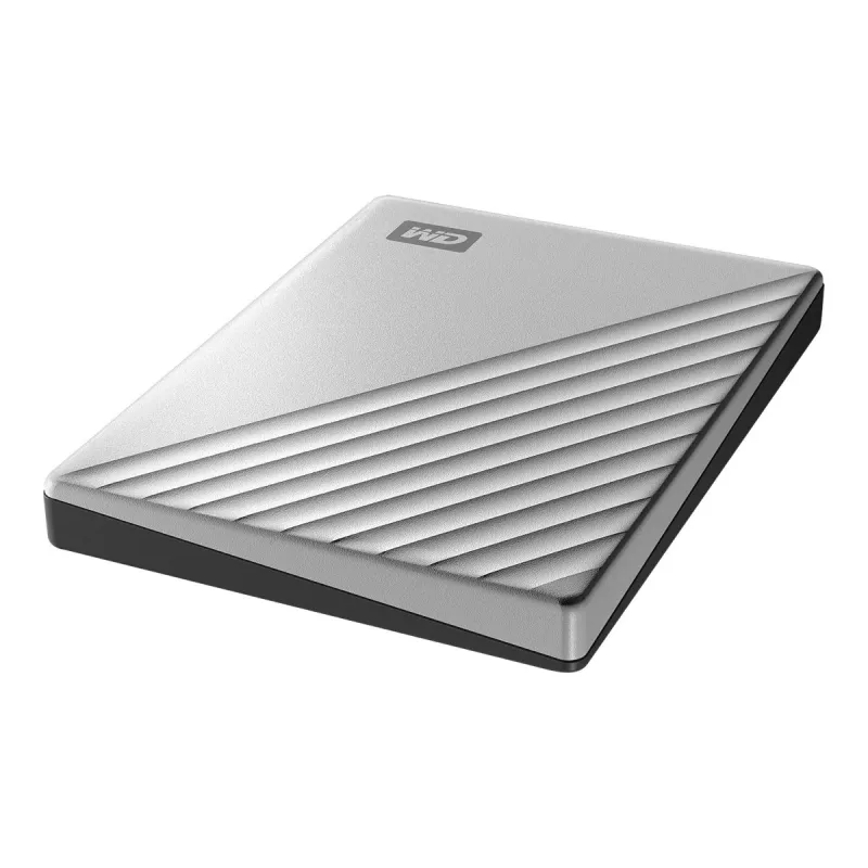 WD My Passport Ultra para Mac WDBKYJ0020BSL - Disco rígido - encriptado - 2 TB - externo (portátil) - USB 3.0 (conector USB-C) - AES de 256 bits - Prateado