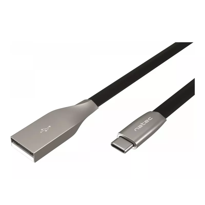 Cabo NATEC USB-C/A 2.0 1m prati 1m preto metal