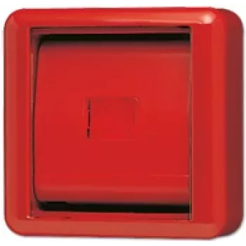 JUNG Placa de cobertura c/ vidro 860WGLRT WG800 IP44 Vermelho com tecla vermelha 860WGLRT (860WGLRT)