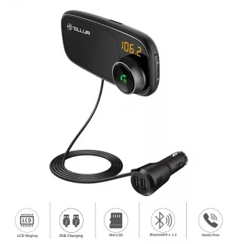Suporte magnético para telemóvel Tellur FMT-B6 preto — ângulo ajustável, compatível com smartphones