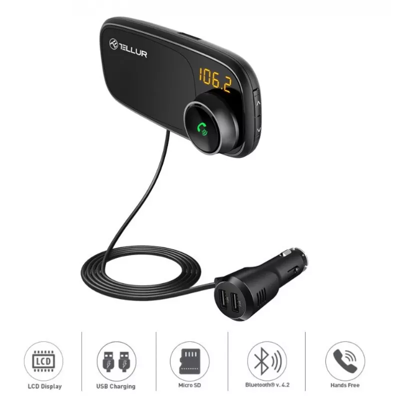 Suporte magnético para telemóvel Tellur FMT-B6 preto — ângulo ajustável, compatível com smartphones