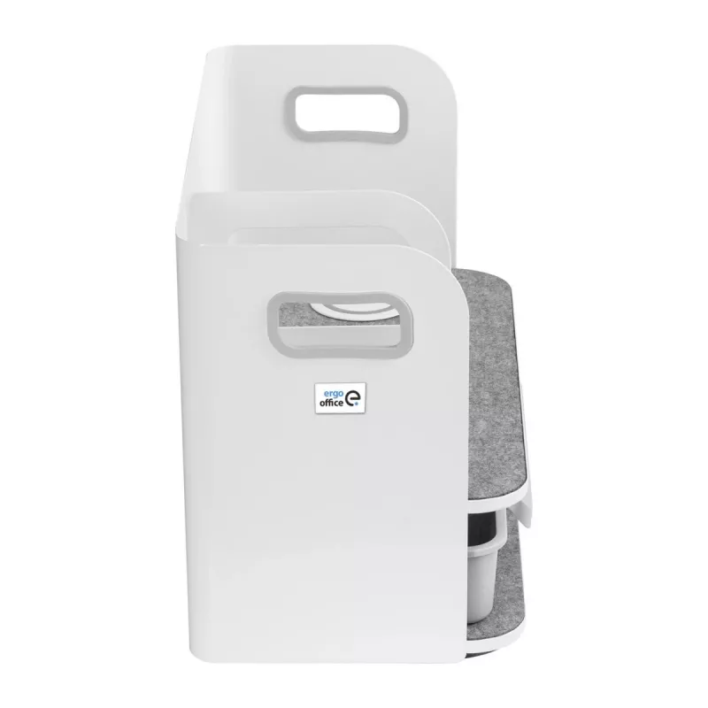 Organizador de secretária com gaveta e carregador sem fios Ergo Office, branco, máx. 10kg, ER-441