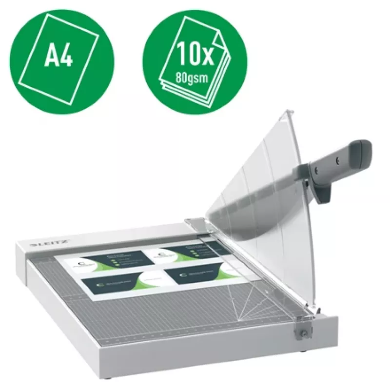Cortapapel Leitz Precision Home Office A4, 10 folhas, fixação manual, aço inoxidável, A4, 80 g/m², antracite