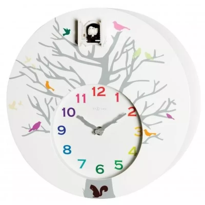 NeXtime Relógio de cuco 2998wi Cuckoo Round, 30x10 cm, parede, branco