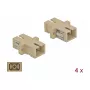 Conector de fibra ótica SC fêmea–fêmea DELOCK 85993, bege, pack de 4