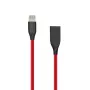 Cabo de silicone USB- Lightning, 2m (vermelho)