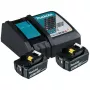 Makita DC18RC - carregador + bateria 2 x - iões de lítio - 5 Ah - 90 Wh - carregar 1 bateria (197570-9)