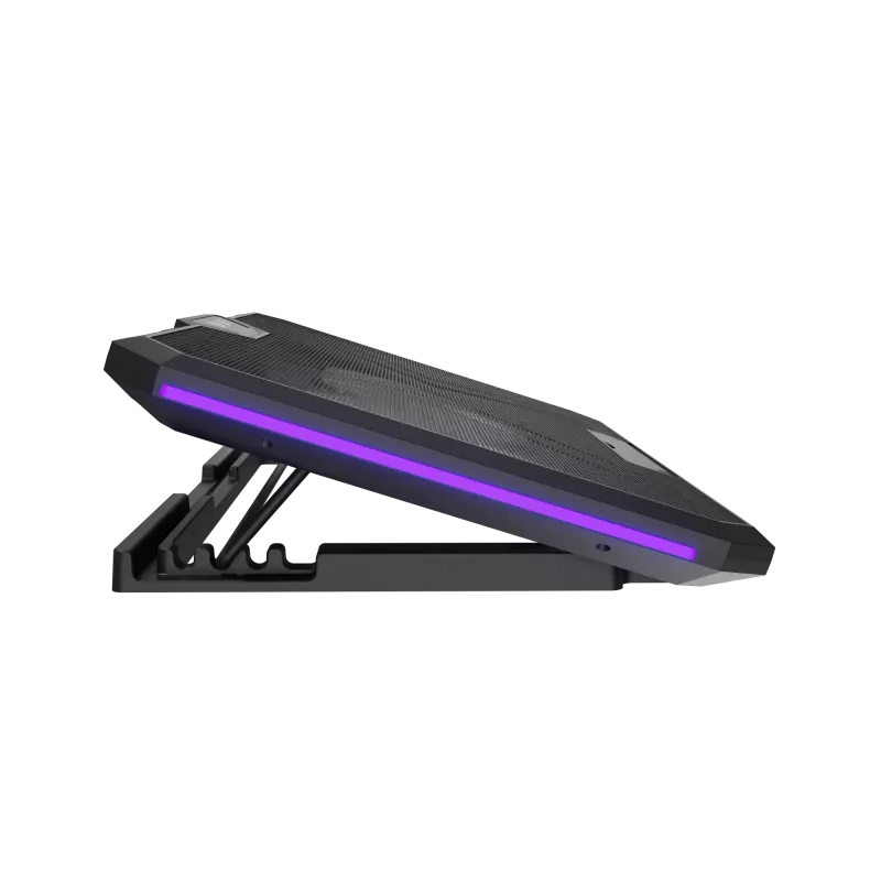 Base de arrefecimento para portátil FURY GUNBAI G3 14,1–17,3 polegadas com 2 ventoinhas, iluminação RGB, 2× USB