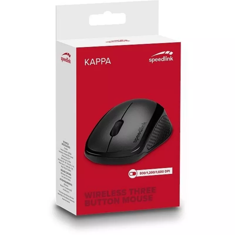 Rato SPEEDLINK KAPPA Office para destros RF sem fios ótico 1600 DPI