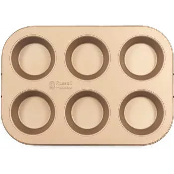 Máquina de muffins Russell Hobbs RH02151GEU7 dourada antiaderente, máquina elétrica de muffins para bancada