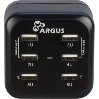 Inter-Tech Argus LS-6US - Fonte de alimentação - 34 Watt - 6,8 A - 6 portas de saída (USB) (88885322)